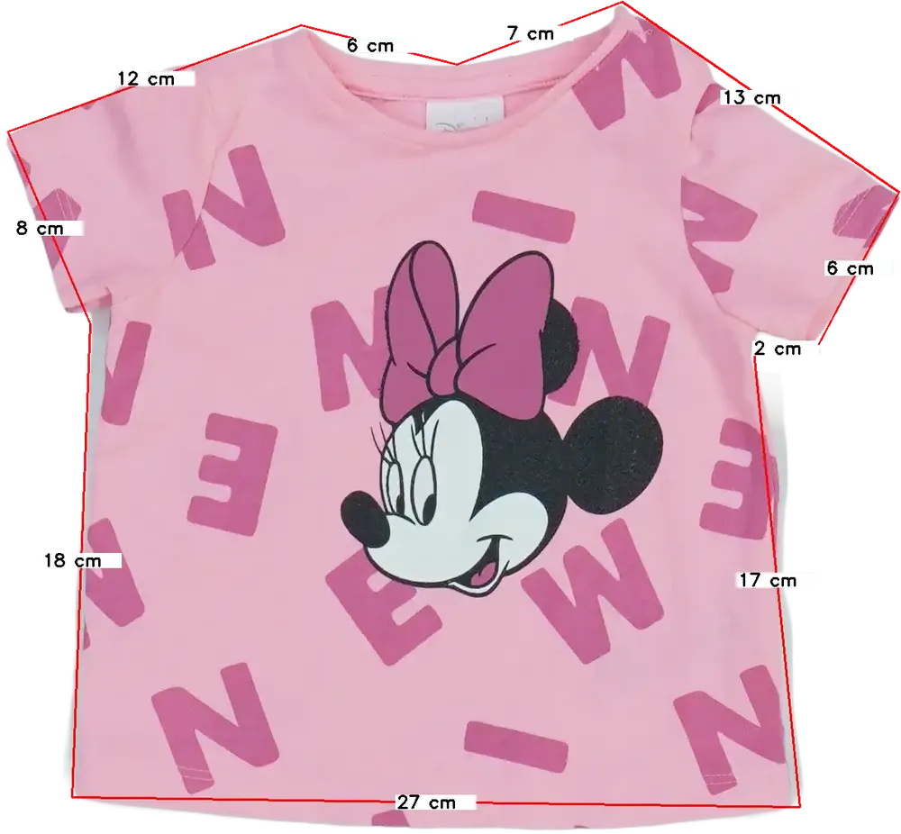 Rózsaszín Disney Póló EU 62 / UK 0-3 hónap / US 0-3 hónap