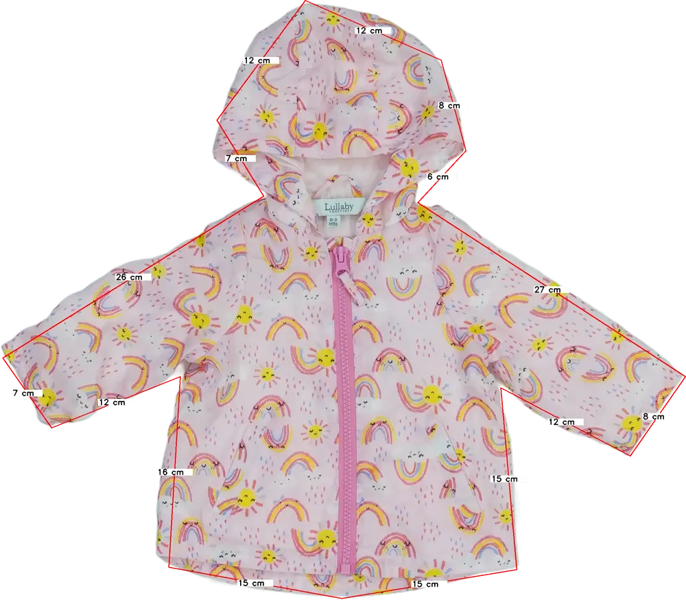 Rózsaszín Lullaby Esőkabát EU 62 / UK 0-3 hónap / US 0-3 hónap