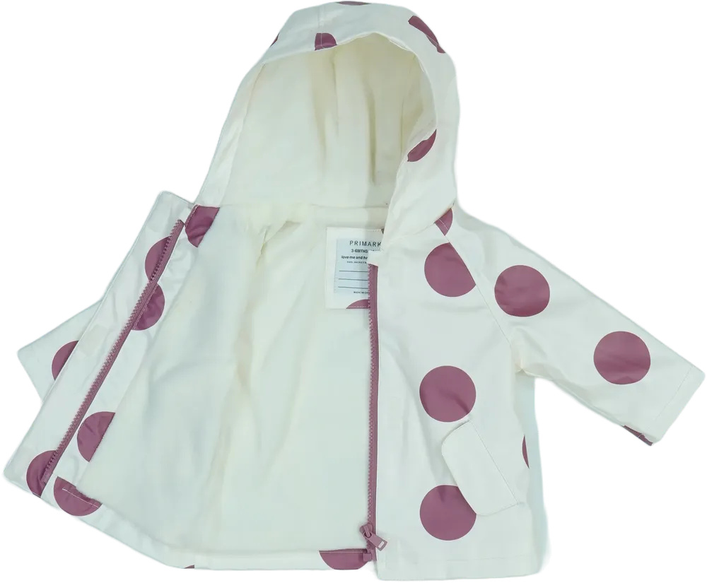 Fehér Primark Esőkabát EU 68 / UK 3-6 hónap / US 3-6 hónap
