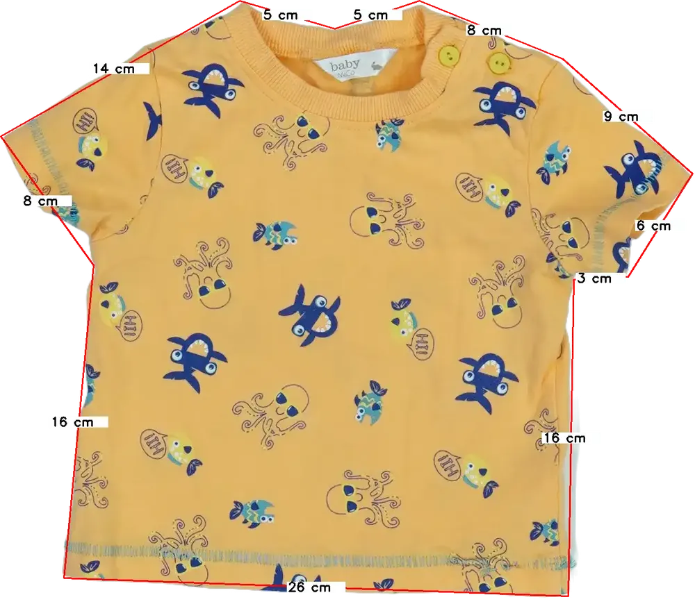 Sárga M&amp;Co. Póló EU 74 / UK 6-9 hónap / US 6-9 hónap