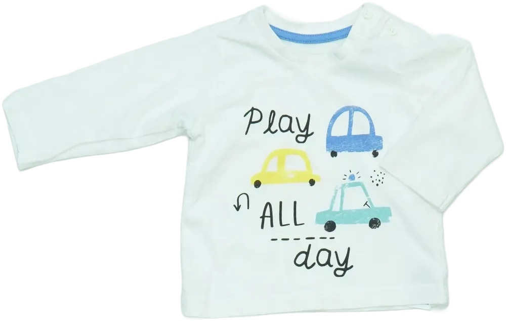 Fehér Matalan Hosszú ujjú felső EU 68 / UK 3-6 hónap / US 3-6 hónap