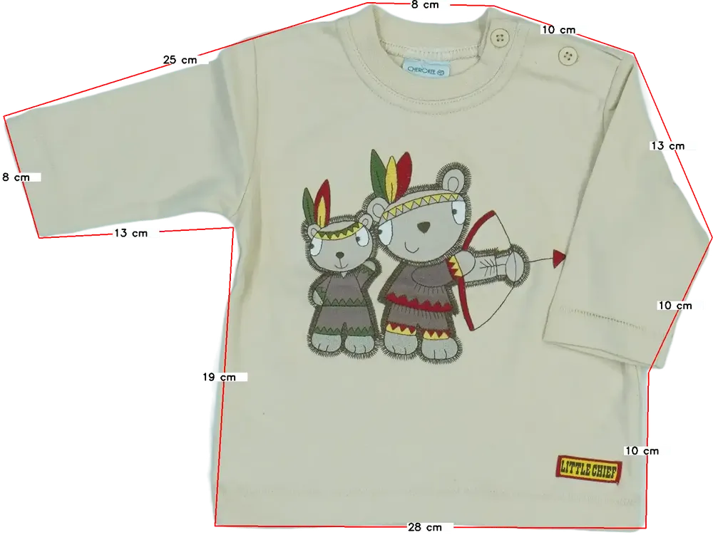 Barna Cherokee Hosszú ujjú felső EU 68 / UK 3-6 hónap / US 3-6 hónap