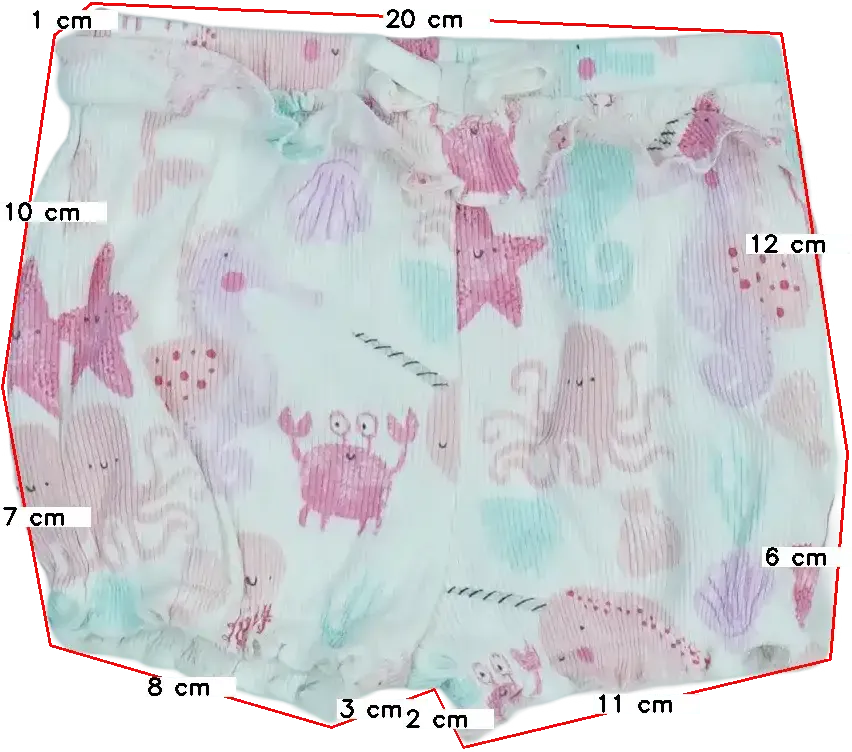 Fehér Matalan Rövidnadrág EU 68 / UK 3-6 hónap / US 3-6 hónap