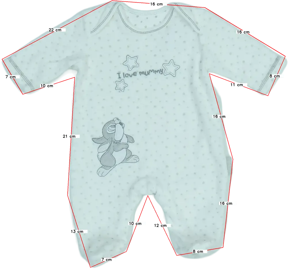 Fehér George Hosszú ujjú rugdalózó EU 50 / UK Újszülött / US Újszülött