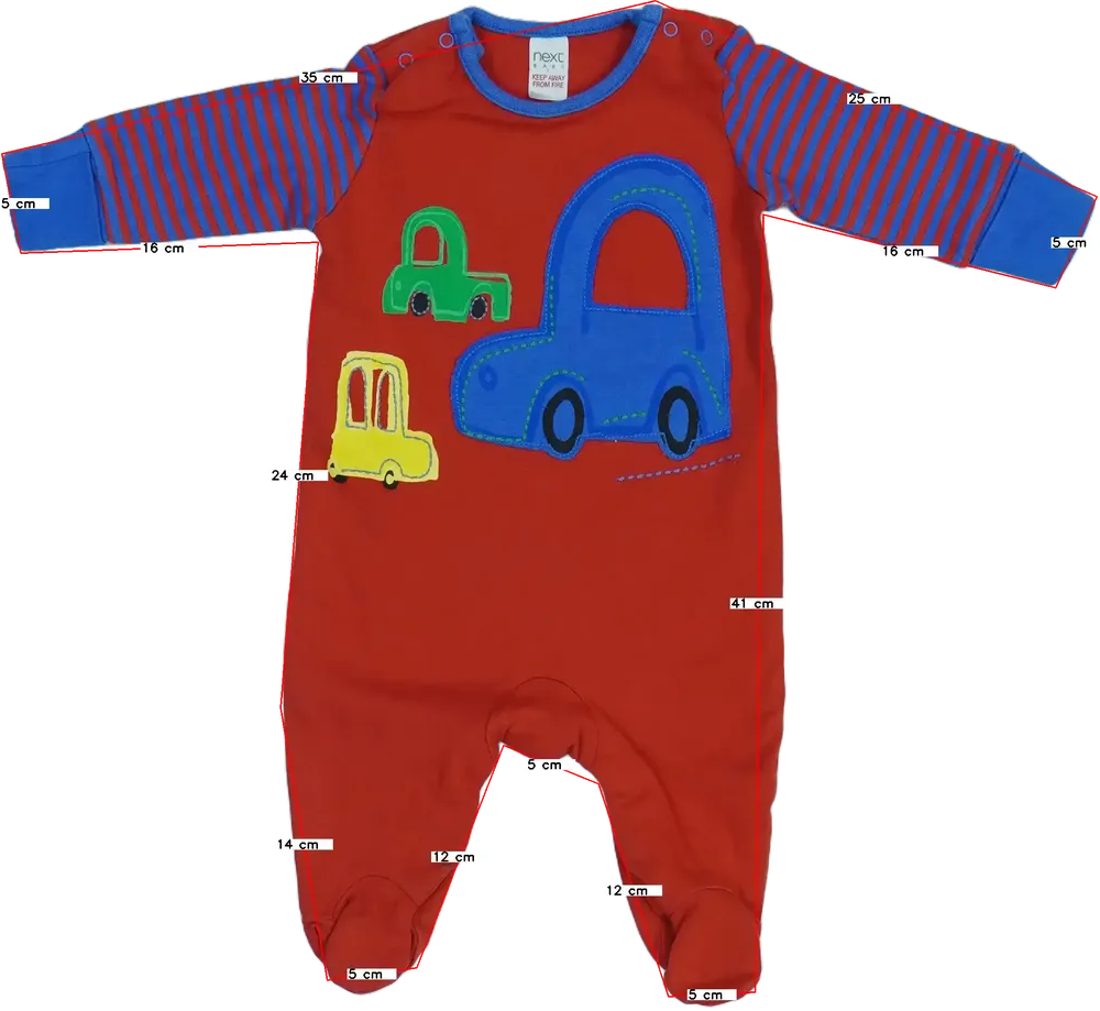 Piros Next Hosszú ujjú rugdalózó EU 62 / UK 0-3 hónap / US 0-3 hónap