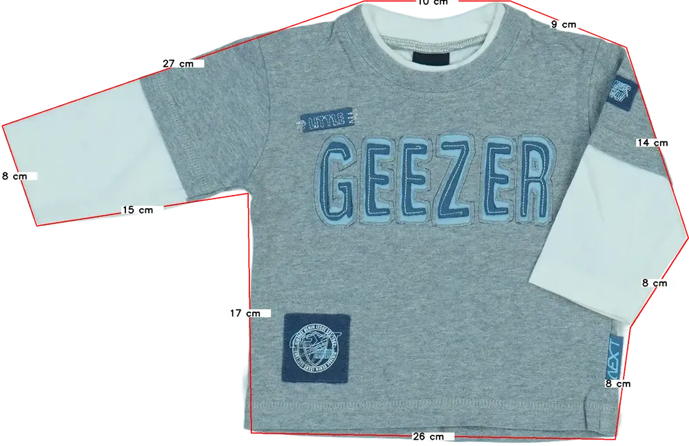 Szürke Next Hosszú ujjú felső EU 68 / UK 3-6 hónap / US 3-6 hónap