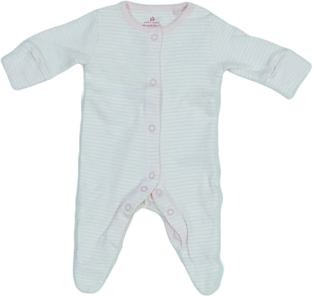 Fehér Next Hosszú ujjú rugdalózó EU 50 / UK Újszülött / US Újszülött