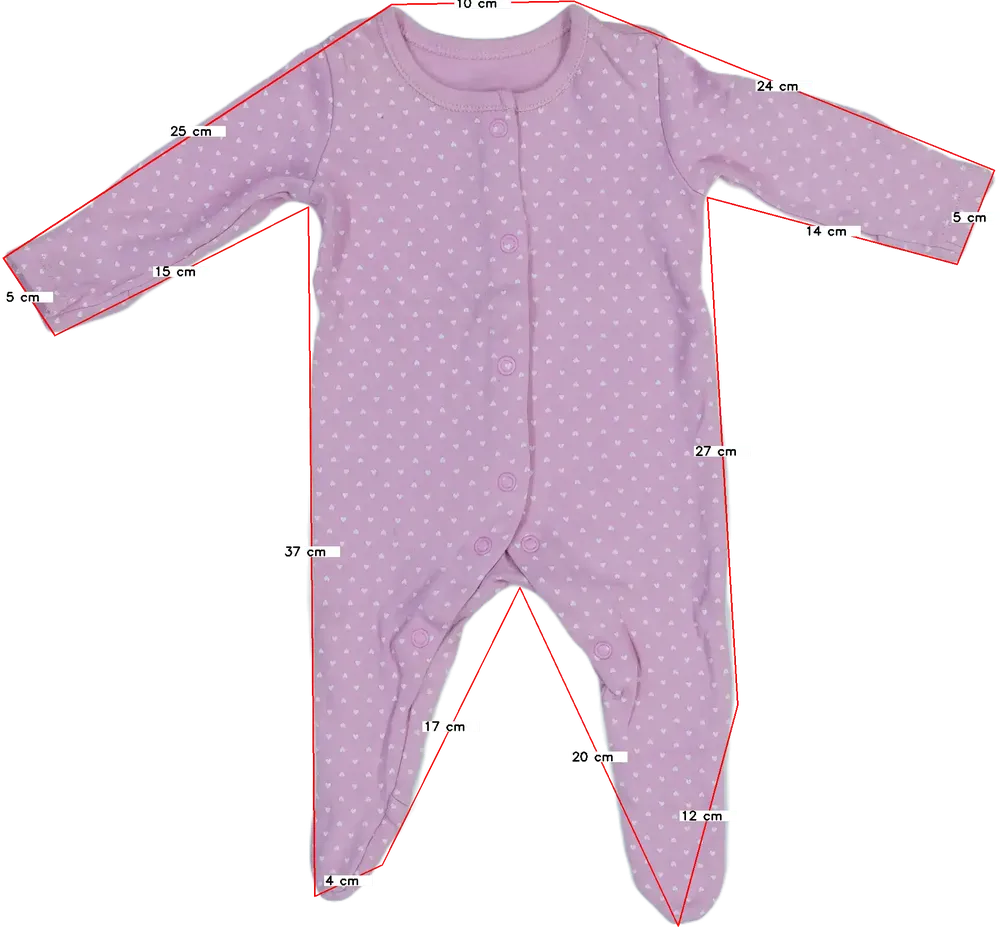 Rózsaszín George Hosszú ujjú rugdalózó EU 50 / UK Újszülött / US Újszülött