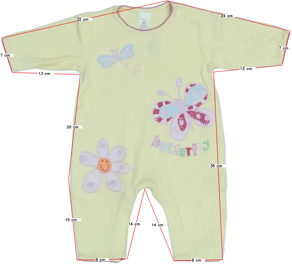 Sárga Next Hosszú ujjú rugdalózó EU 62 / UK 0-3 hónap / US 0-3 hónap