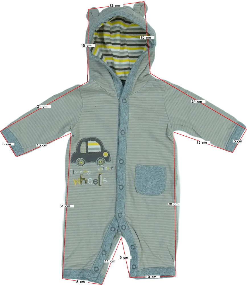 Többszínű TU Hosszú ujjú rugdalózó EU 56 / UK Újszülött / US Újszülött
