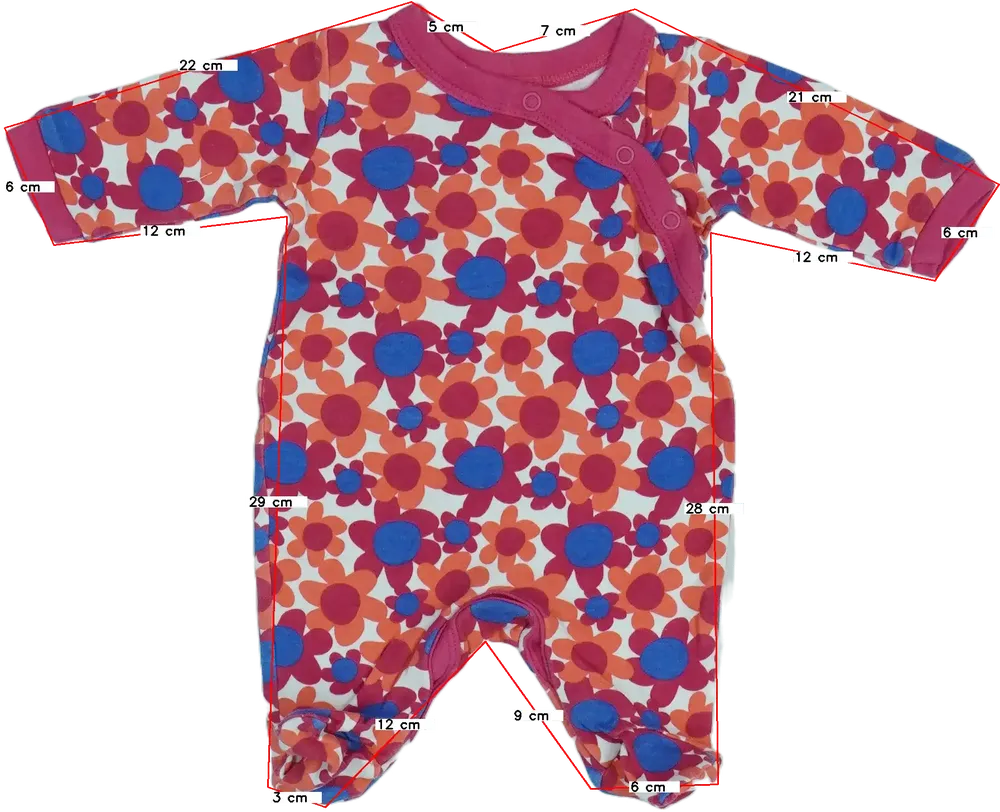 Többszínű Baby Hosszú ujjú rugdalózó EU 50 / UK Újszülött / US Újszülött