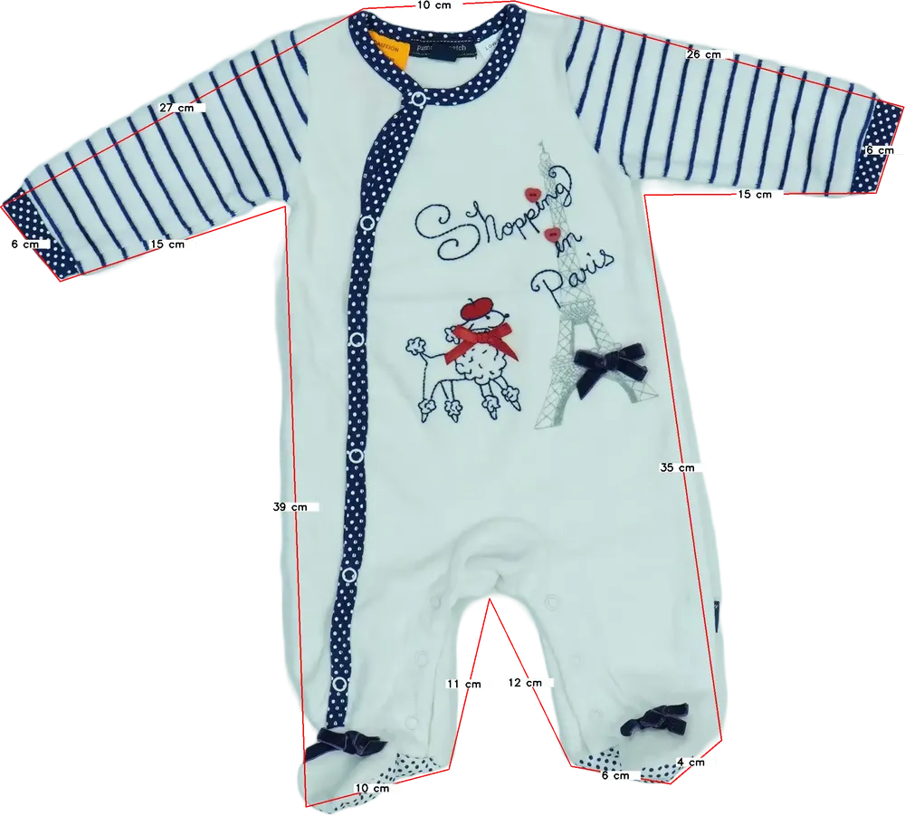 Fehér Egyéb Hosszú ujjú rugdalózó EU 62 / UK 0-3 hónap / US 0-3 hónap