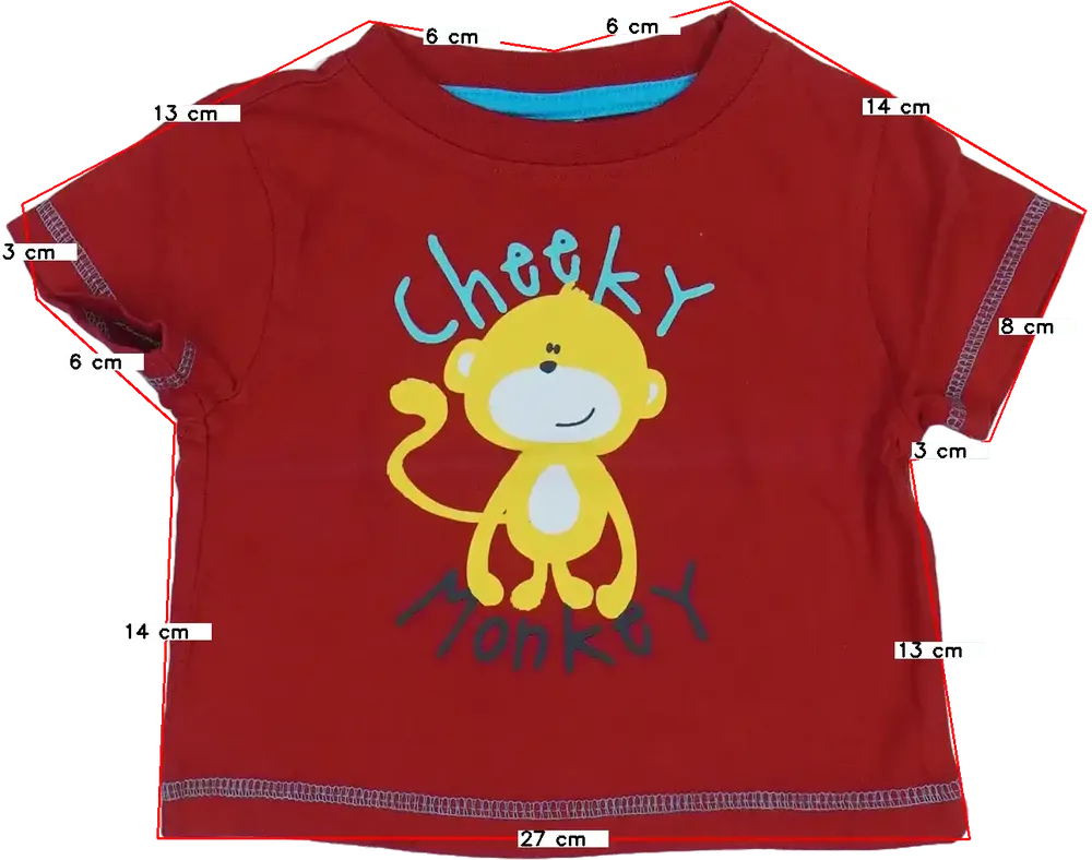 Piros Baby Póló EU 74 / UK 6-9 hónap / US 6-9 hónap