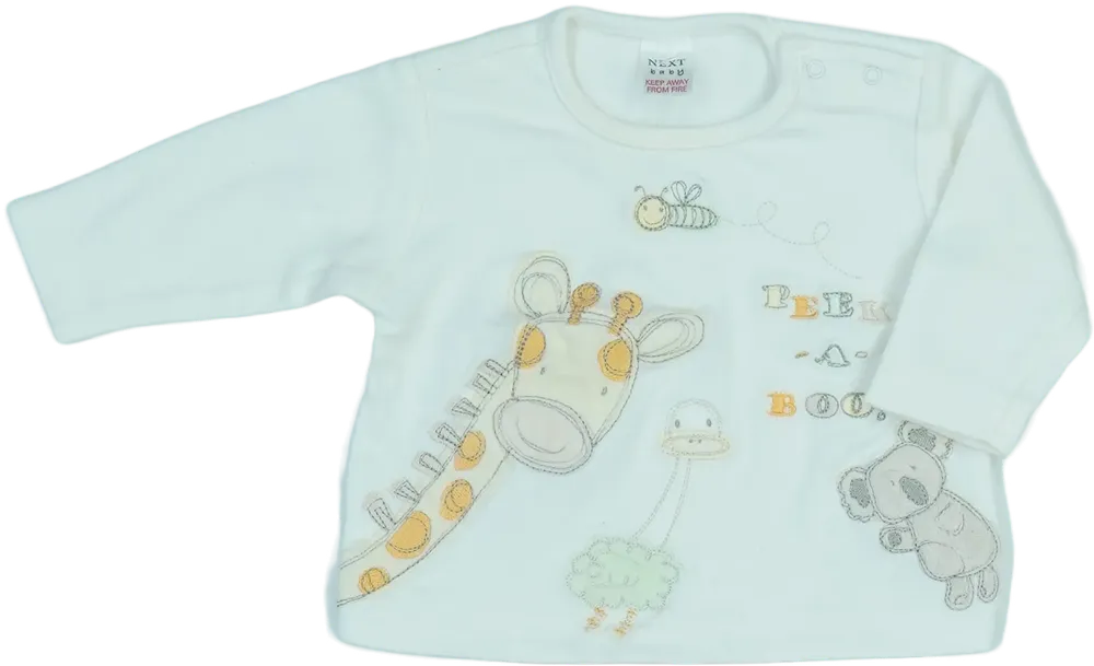 Fehér Next Hosszú ujjú felső EU 62 / UK 0-3 hónap / US 0-3 hónap