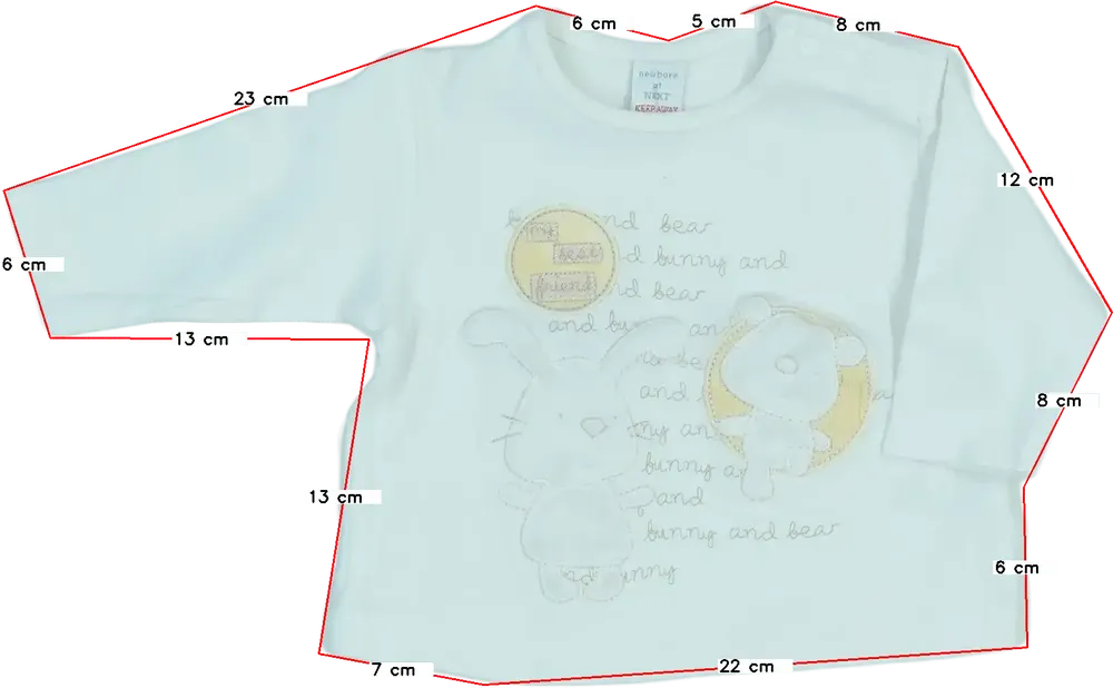 Fehér Next Hosszú ujjú felső EU 62 / UK 0-3 hónap / US 0-3 hónap