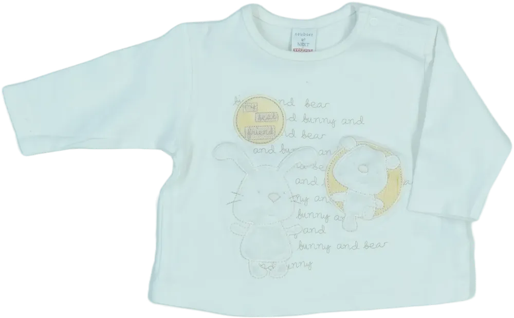 Fehér Next Hosszú ujjú felső EU 62 / UK 0-3 hónap / US 0-3 hónap