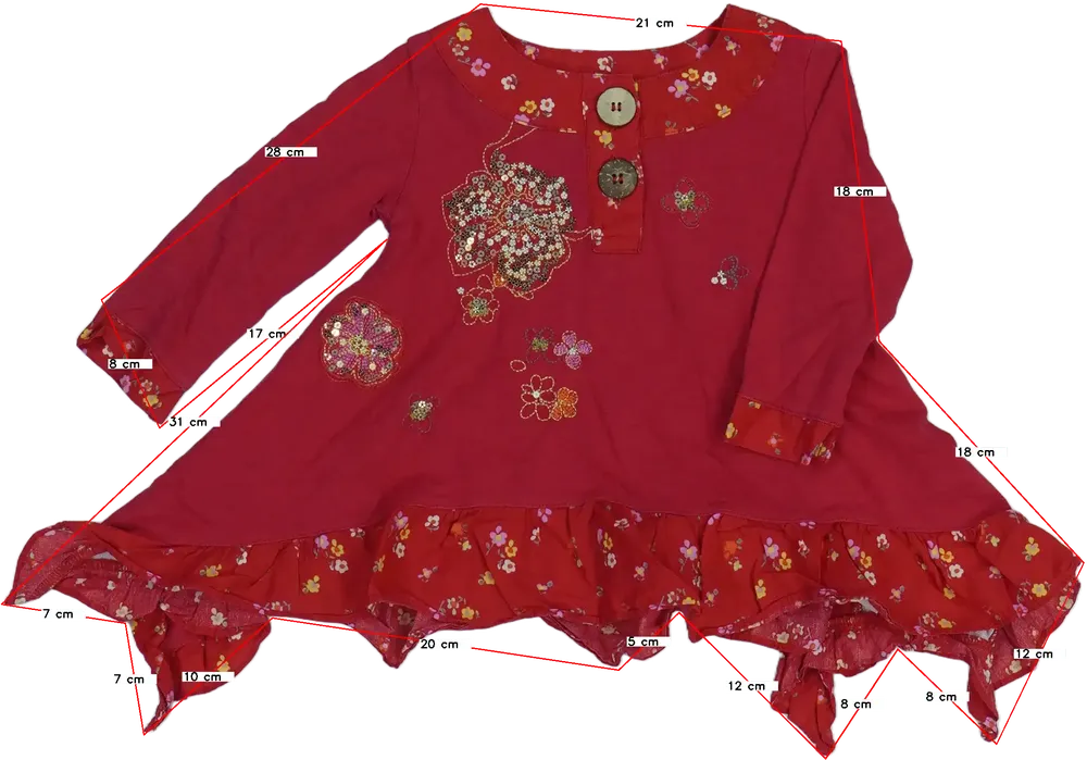 Piros Next Tunika EU 80 / UK 9-12 hónap / US 12 hónap