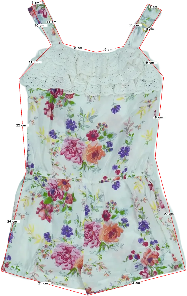 Fehér Next Playsuit / Jumpsuit EU 128 / UK 8 év / US 8 év/M