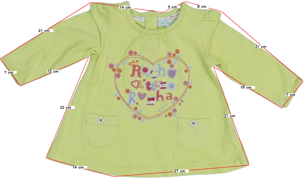 Zöld Debenhams Hosszú ujjú felső EU 68 / UK 3-6 hónap / US 3-6 hónap