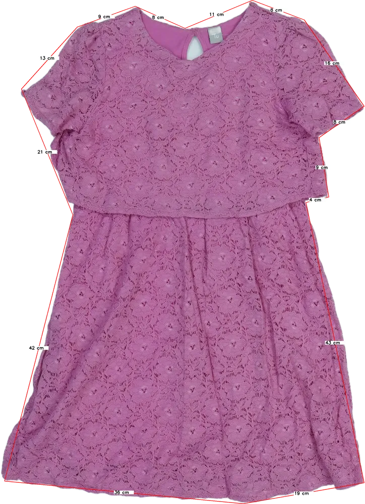 Rózsaszín TU Ruha EU 140 / UK 10 év / US 10 év/L