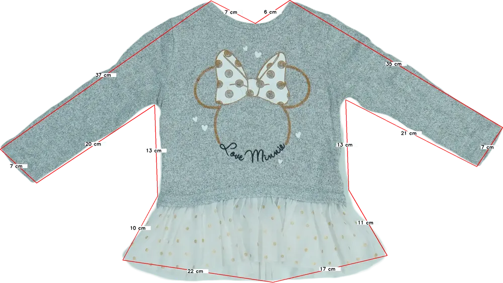 Szürke Disney Hosszú ujjú felső EU 86 / UK 12-18 hónap / US 18 hónap