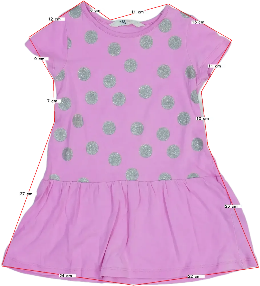 Rózsaszín H&amp;M Ruha EU 92 / UK 2 év / US 2T