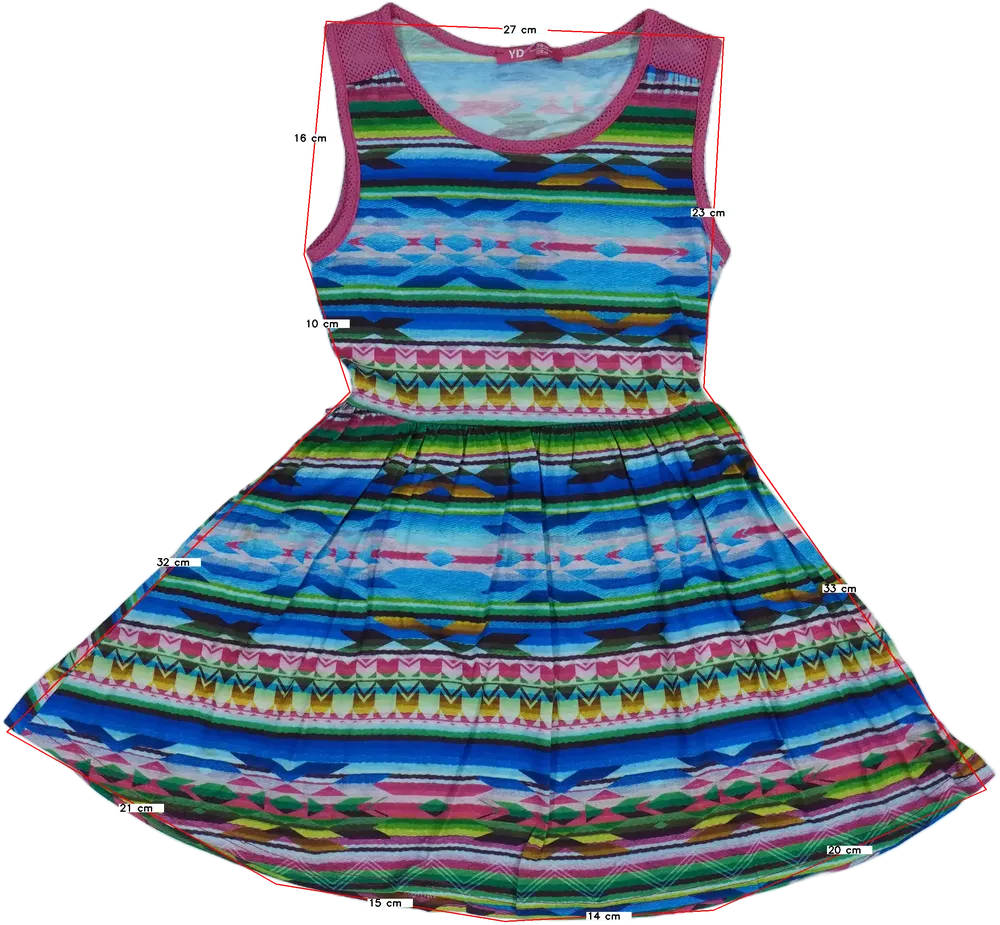 Többszínű Young Dimension Ruha EU 128 / UK 8 év / US 8 év/M