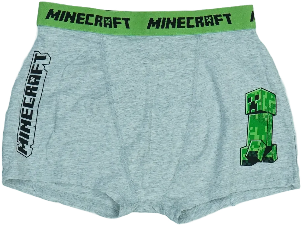 Szürke Minecraft Fiú / Férfi alsónadrág EU 146 / UK 11 év / US 12 év/L