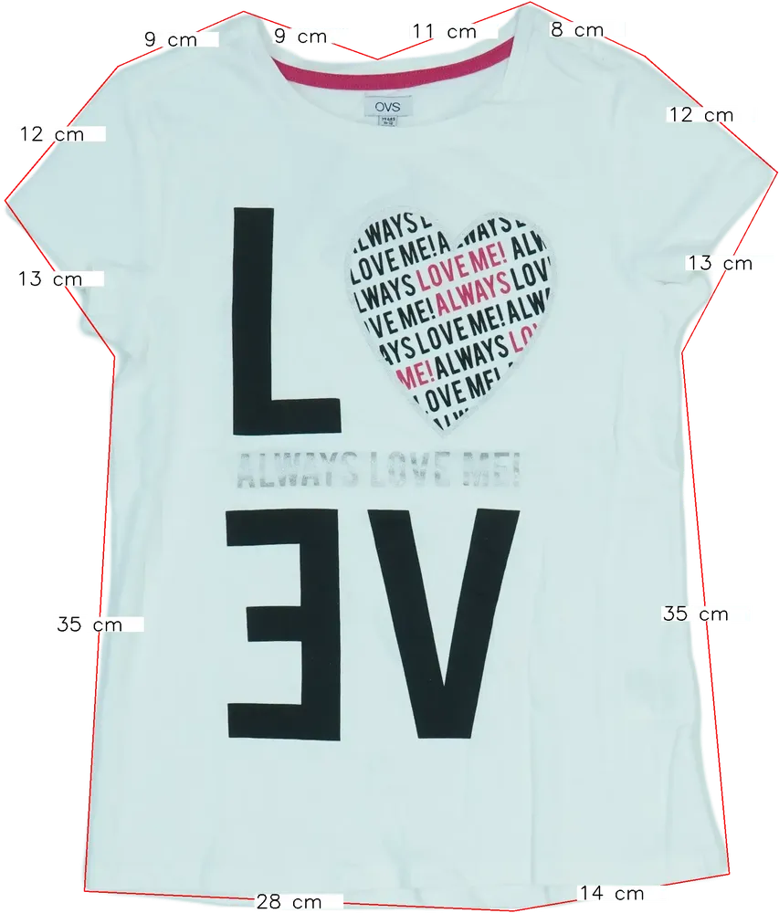 Fehér OVS Póló EU 152 / UK 12 év / US 12 év/L