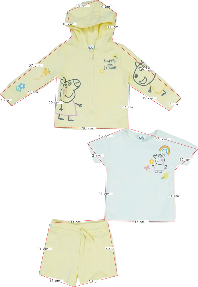 Yellow Peppa Pig 3-piece set - Top, Bottom &amp; Other EU 92 / UK 2 years / US 2T