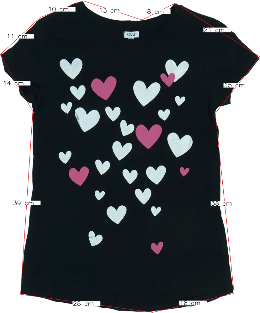 Fekete OVS Póló EU 164 / UK 14 év / US 14 év/XL