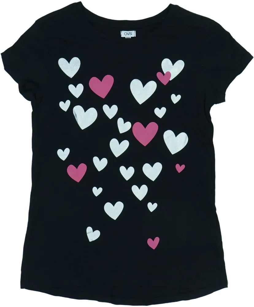 Fekete OVS Póló EU 164 / UK 14 év / US 14 év/XL
