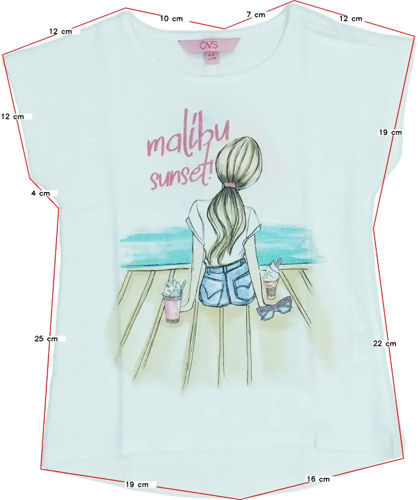 Fehér OVS Póló EU 110 / UK 5 év / US 5 év/XS