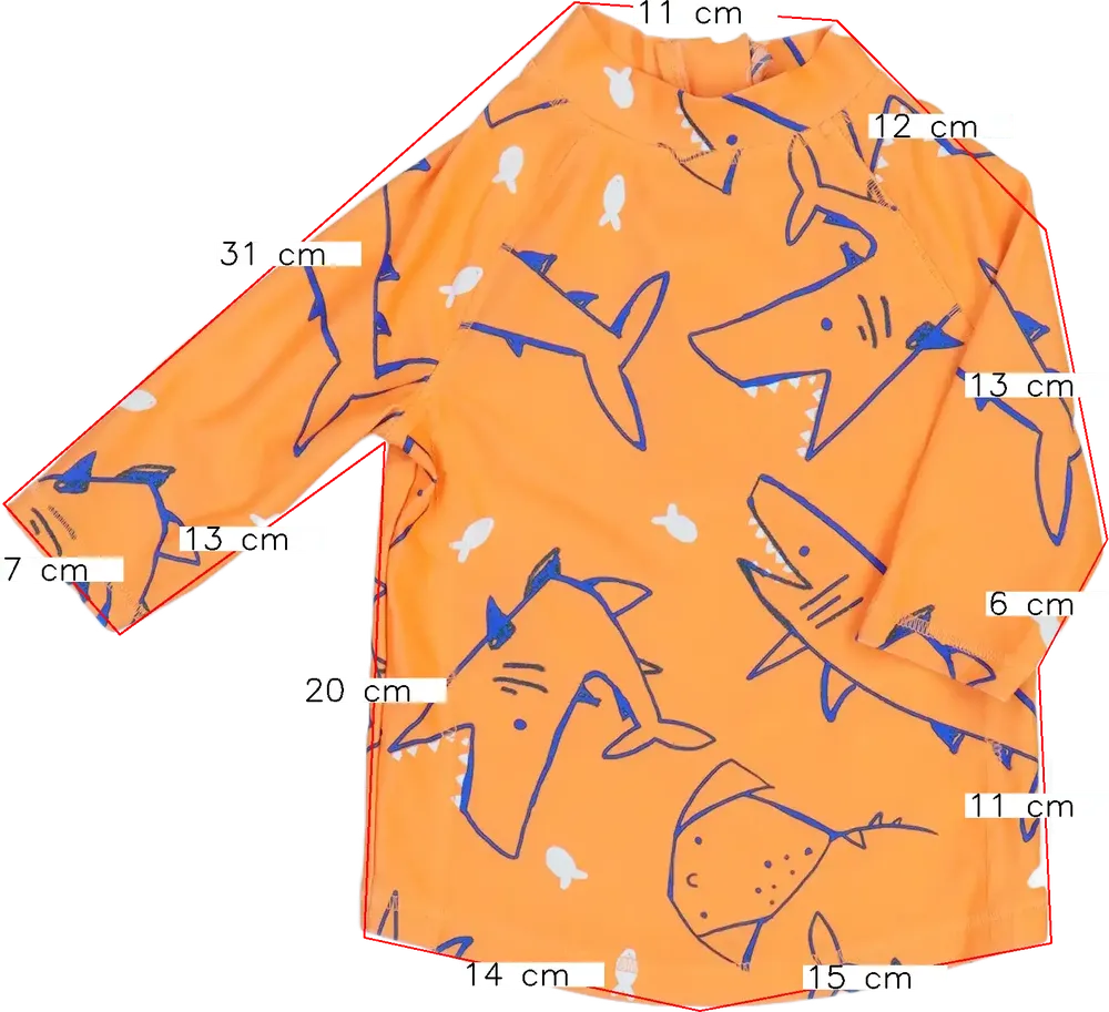 Sárga (narancs) George Napvédő felső EU 98 / UK 3 év / US 3T