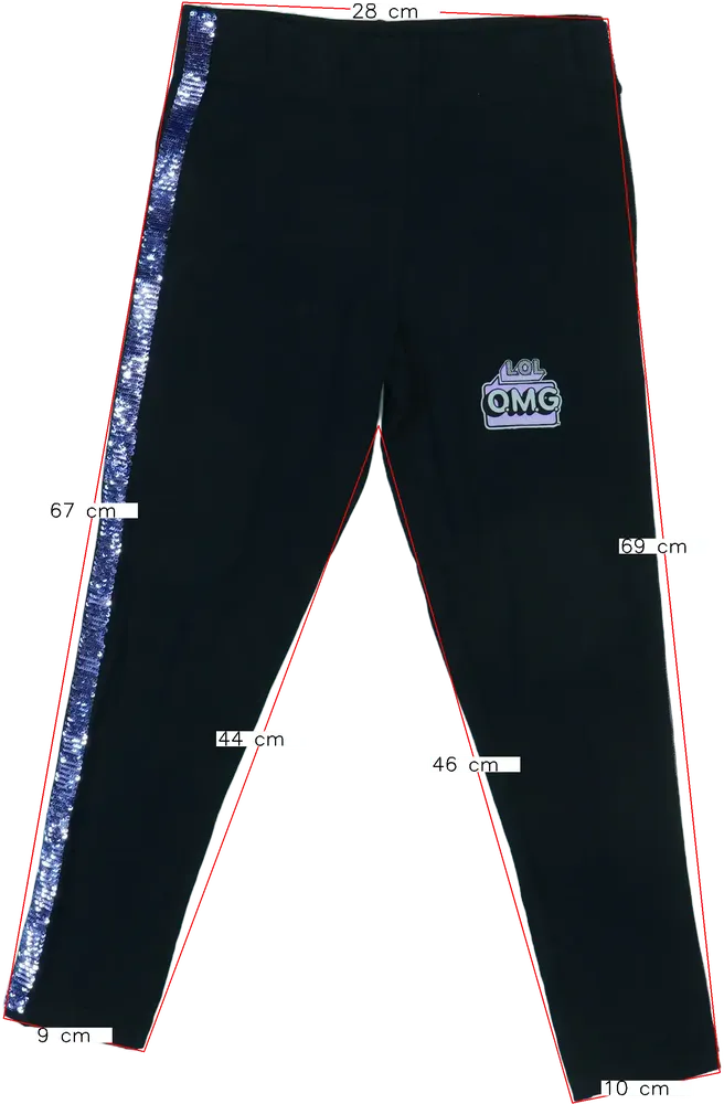 Fekete LOL Leggings EU 134 / UK 9 év / US 9 év/L