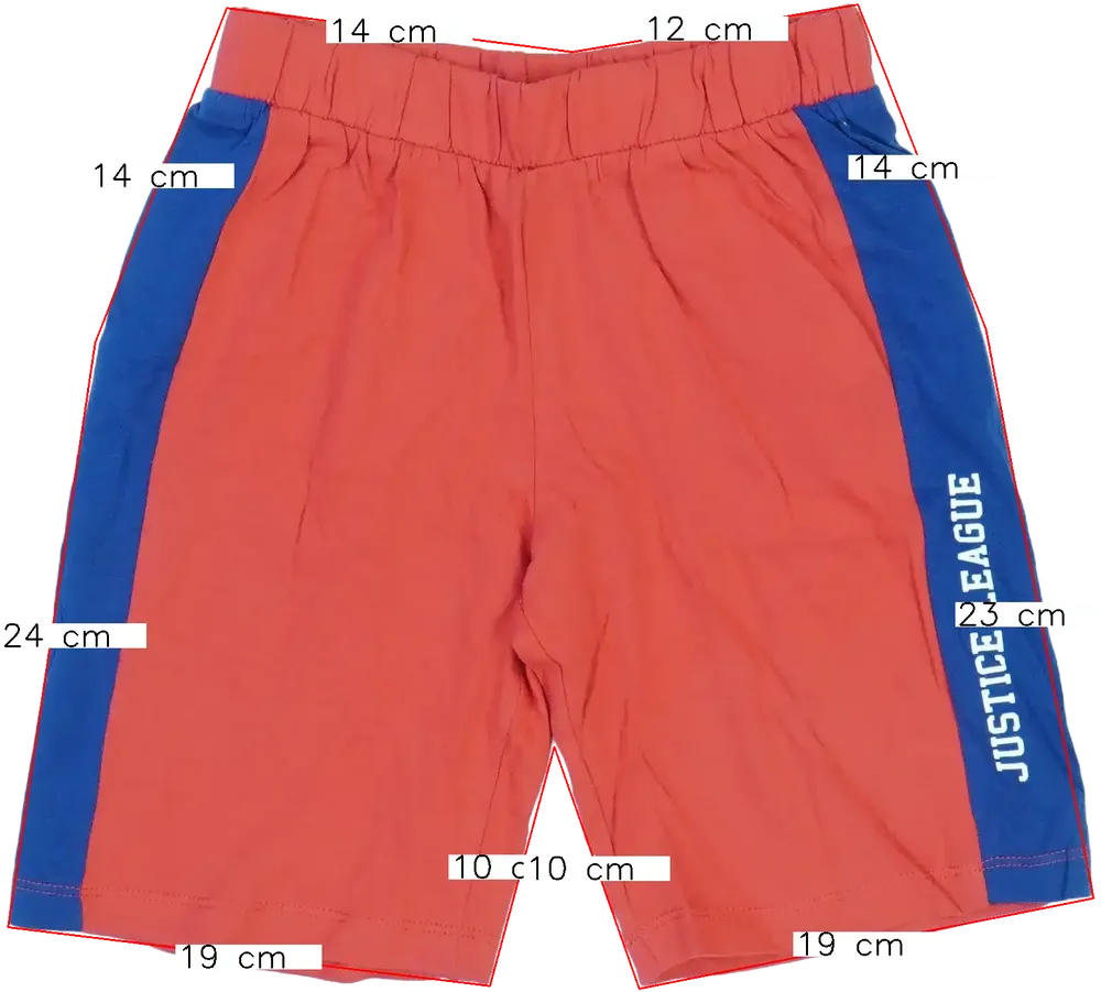 Piros Justice League Rövidnadrág EU 116 / UK 6 év / US 6 év/S