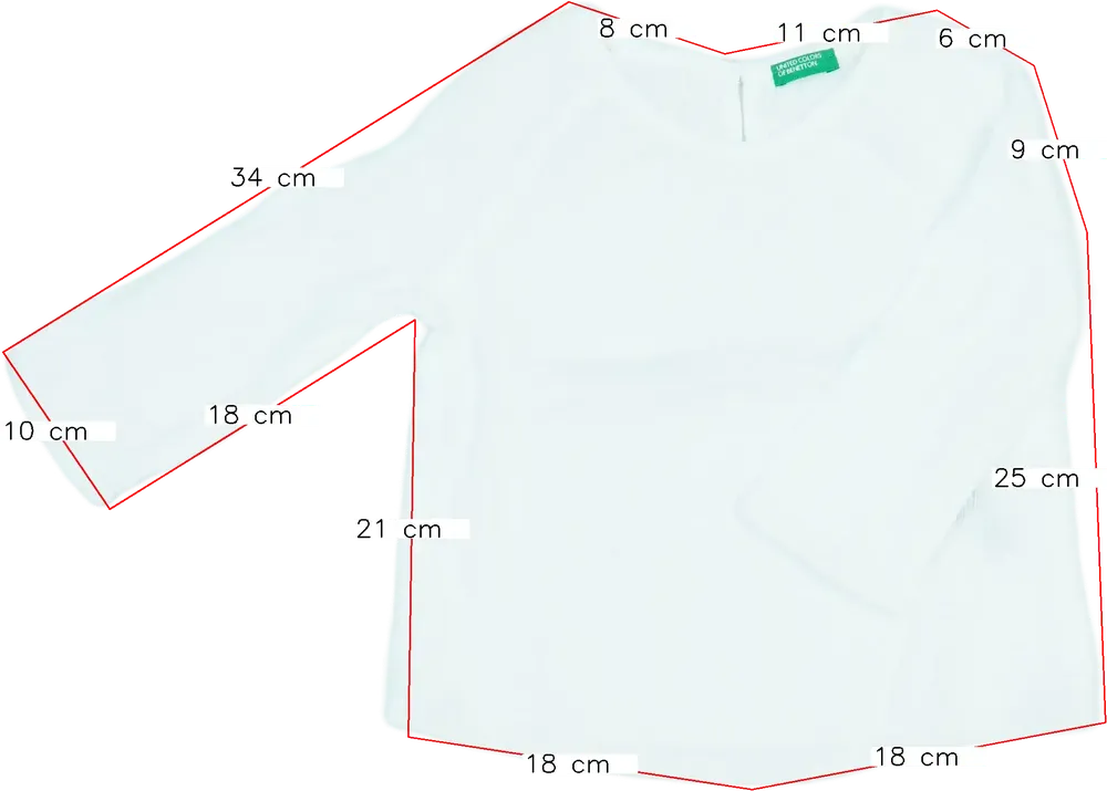 Fehér Benetton Blúz EU 92 / UK 2 év / US 2T