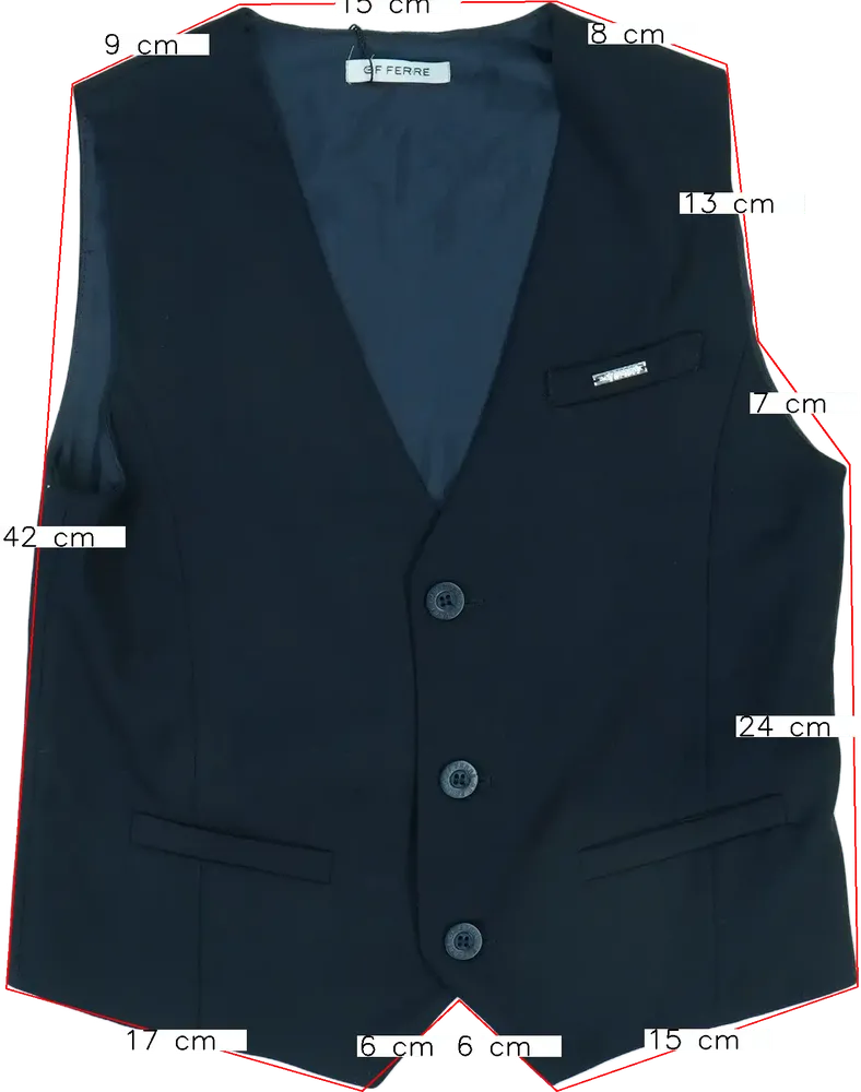 Fekete GF Ferré Mellény EU 140 / UK 10 év / US 10 év/L