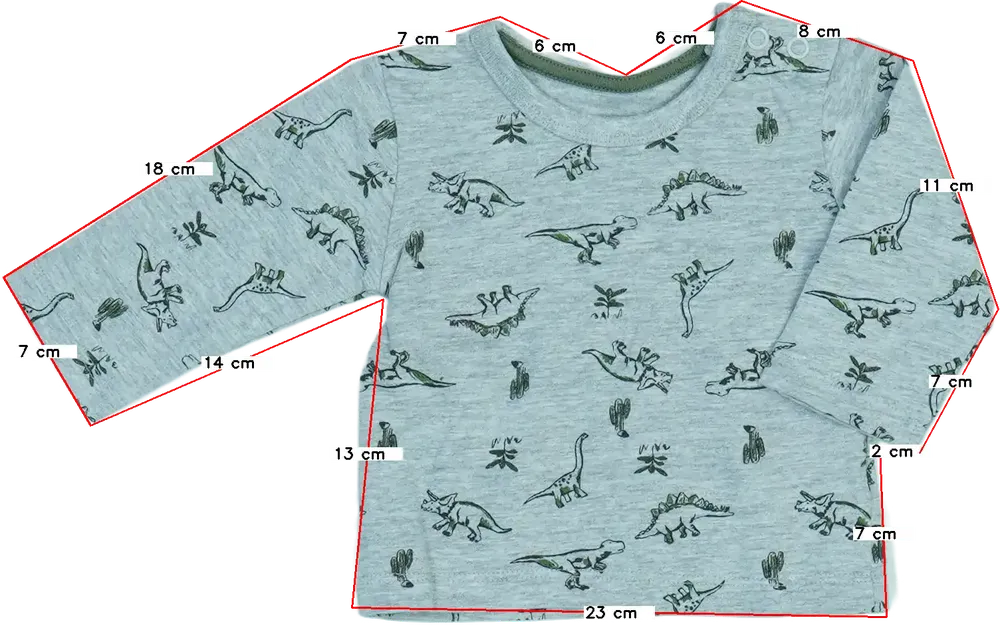 Szürke Matalan Hosszú ujjú felső EU 50 / UK Újszülött / US Újszülött