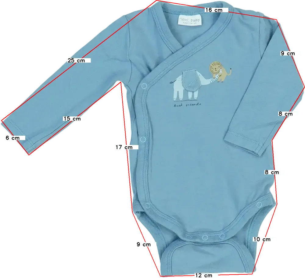 Kék Next Hosszú ujjú body EU 68 / UK 3-6 hónap / US 3-6 hónap