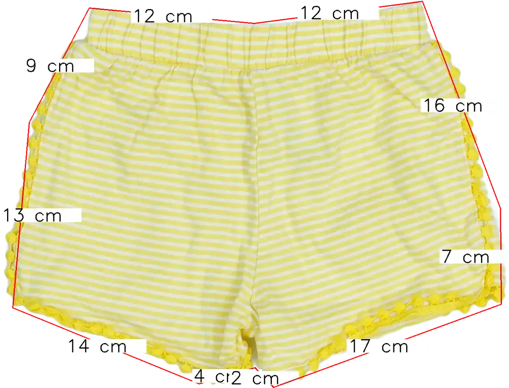 Sárga TU Rövidnadrág EU 122 / UK 7 év / US 7 év/M