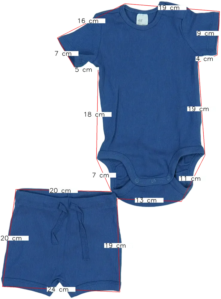 Kék H&amp;M 2 részes szett - Felsőruházat és nadrág EU 68 / UK 3-6 hónap / US 3-6 hónap