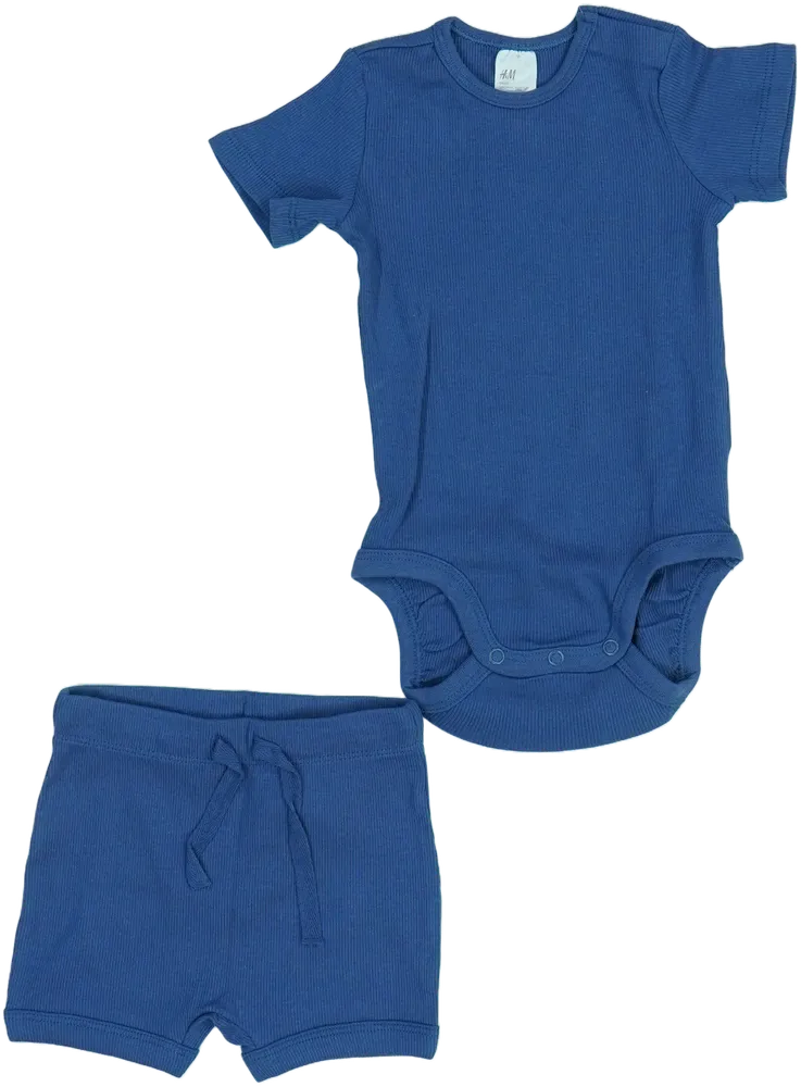 Kék H&amp;M 2 részes szett - Felsőruházat és nadrág EU 68 / UK 3-6 hónap / US 3-6 hónap