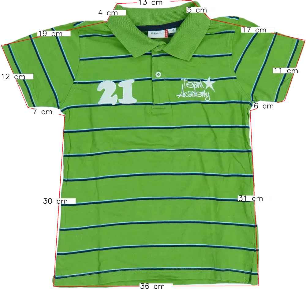 Zöld Berti Galléros póló EU 122 / UK 7 év / US 7 év/M
