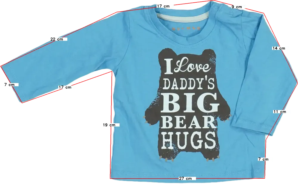 Kék Nutmeg Hosszú ujjú felső EU 74 / UK 6-9 hónap / US 6-9 hónap