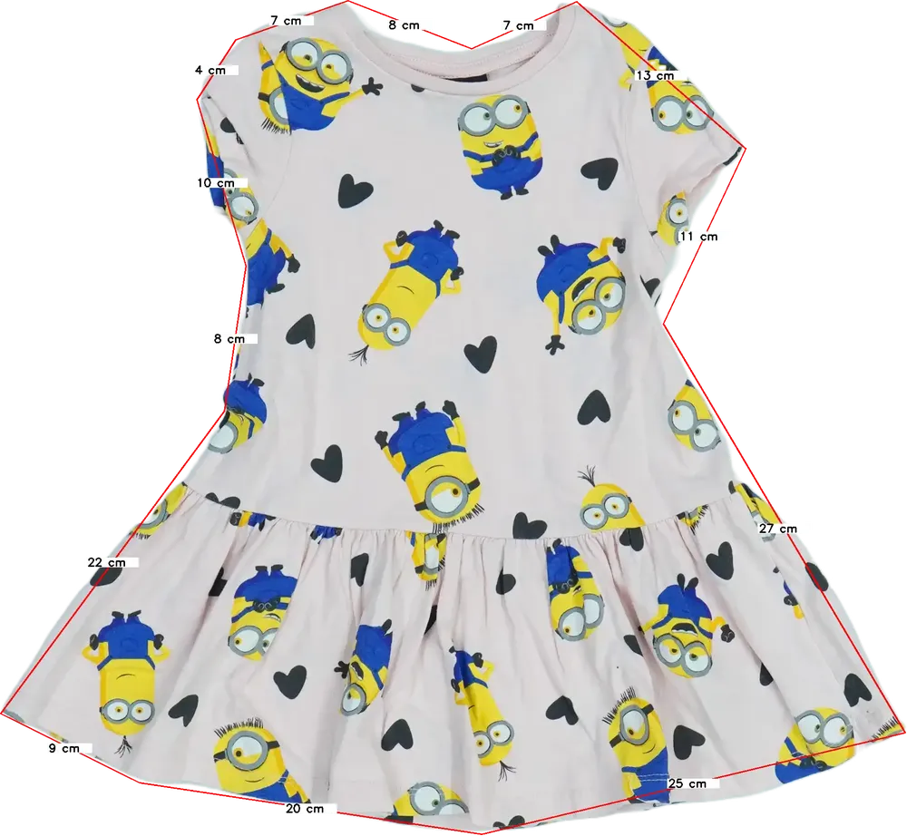 Rózsaszín Minions Ruha EU 92 / UK 2 év / US 2T