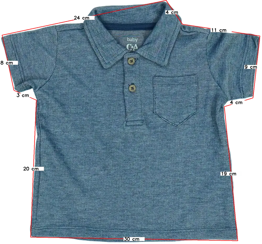 Kék C&amp;A Galléros póló EU 74 / UK 6-9 hónap / US 6-9 hónap