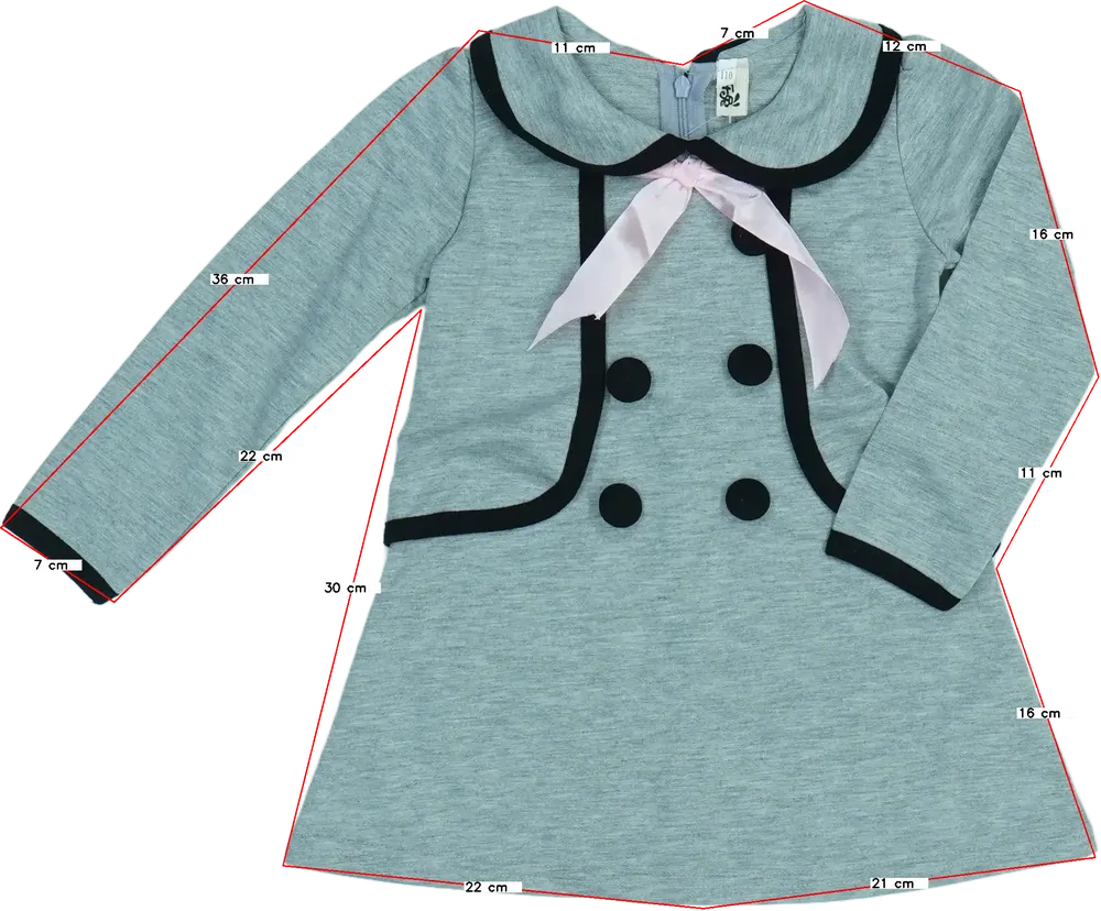 Szürke AiLe Rabbit Tunika EU 110 / UK 5 év / US 5 év/XS