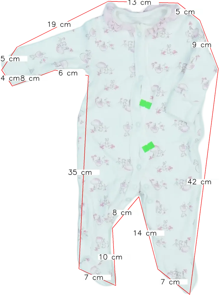 Fehér Matalan Hosszú ujjú rugdalózó EU 56 / UK Újszülött / US Újszülött