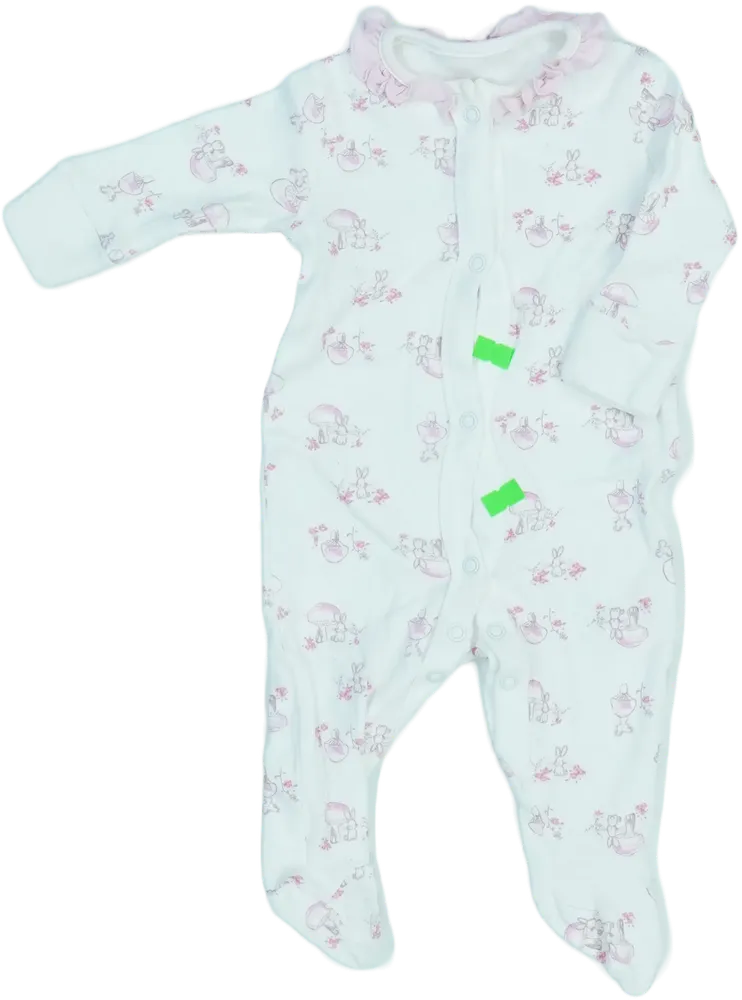 Fehér Matalan Hosszú ujjú rugdalózó EU 56 / UK Újszülött / US Újszülött